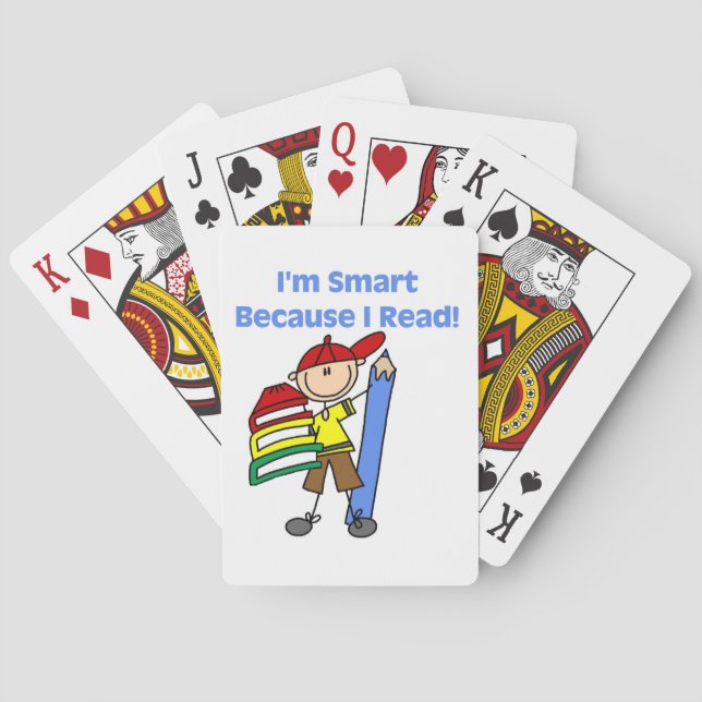 Jeu De Cartes Garçon intelligent parce que je lis (dos)