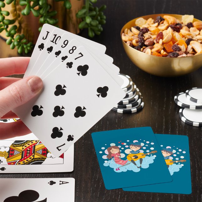 Jeu De Cartes Garçon jouant de la guitare pour l'amour de la fil (Créateur téléchargé)