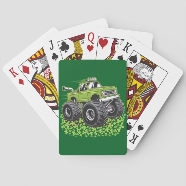 Jeu De Cartes Garçon Saint-Patrick Bébé Camion Monstre Chanceux  (dos)