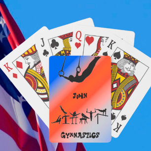 Jeu De Cartes Garçons Gymnastique Cercles Patriotique Rouge Blan