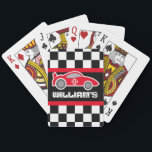 Jeu De Cartes Garçons rouge sport nom de voiture âge jouer aux c<br><div class="desc">Jeu de jeu de cartes sport automobile. Un cadeau parfait pour les amateurs de voitures de sport,  les pilotes de rallye et les pilotes de siège arrière. Customisez ce jeu avec votre nom et votre âge ou numéro spécial. Il lit actuellement celui de William. Uniquement conçu par Sarah Trett.</div>