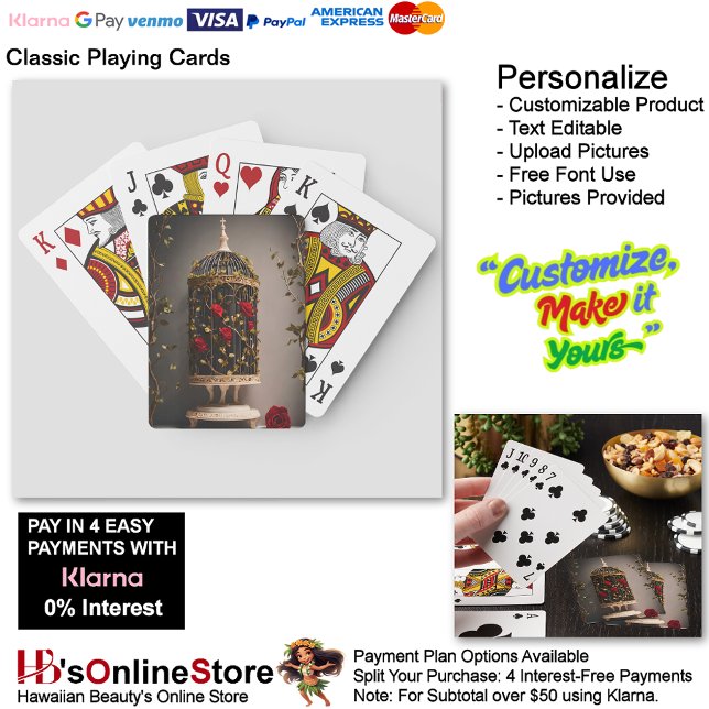 Jeu De Cartes Garden Whimsy Floral Bird Cage Cartes de jeu (Garden Whimsy Floral Bird Cage Playing Cards.
)