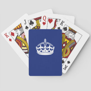 Jeu De Cartes Gardez la couronne calme sur la couleur bleu marin