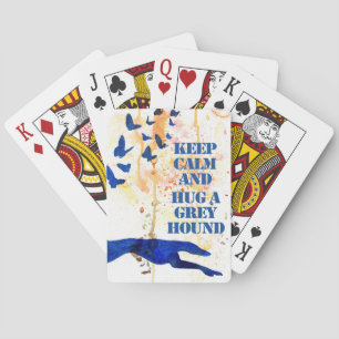 Jeu De Cartes Gardez le calme et étreignez un lévrier (a409)