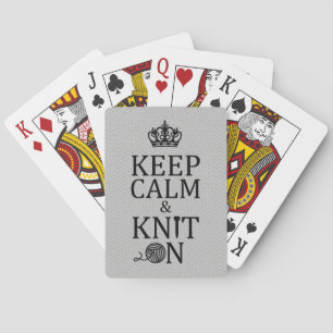 Jeu De Cartes Gardez Le Knit Calme Sur L'Artisanat Léger