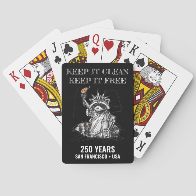Jeu De Cartes Gardez-le Propre, Gardez-le Libre • 250 Ans (dos)