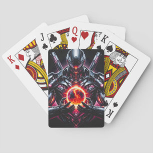 Jeu De Cartes Gardien Cosmique Cybernétique Abstrait Robot Futur