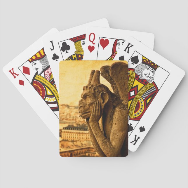 Jeu De Cartes Gargoyle médiéval Le Stryge à Notre Dame, Paris (dos)