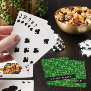 Jeu De Cartes Garland de Noël, Vert, Votre nom, Personnaliser