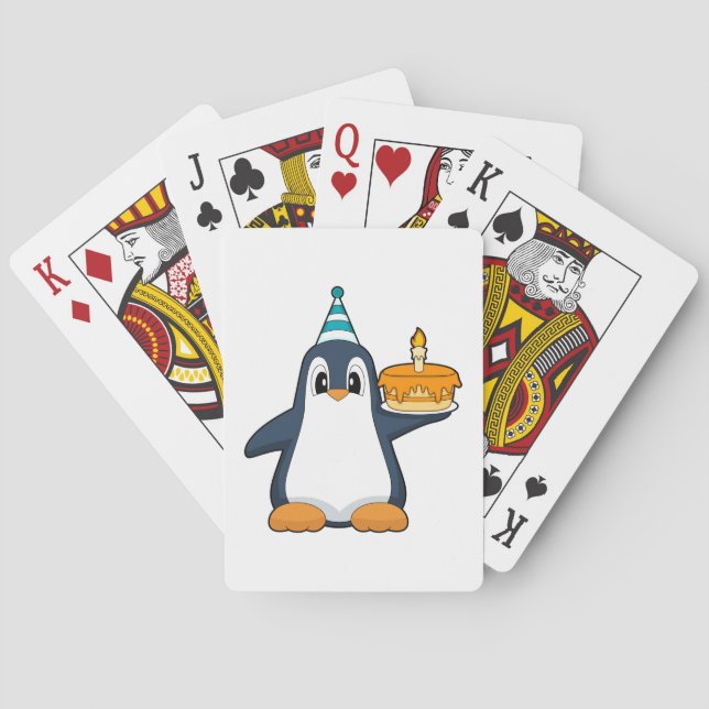 Jeu De Cartes Gâteau aux bougies Penguin (dos)