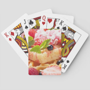 Jeu De Cartes Gâteau de gaufre avec la baie fraîche
