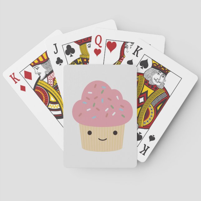 Jeu De Cartes Gâteau Mignon Kawaii avec Glaçage Rose (dos)