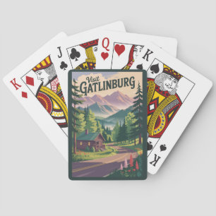 Jeu De Cartes Gatlinburg Tennessee Cabine Voyage Artistique Vint