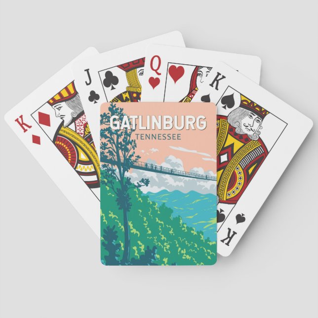 Jeu De Cartes Gatlinburg Tennessee Illustration Voyage Art (dos)