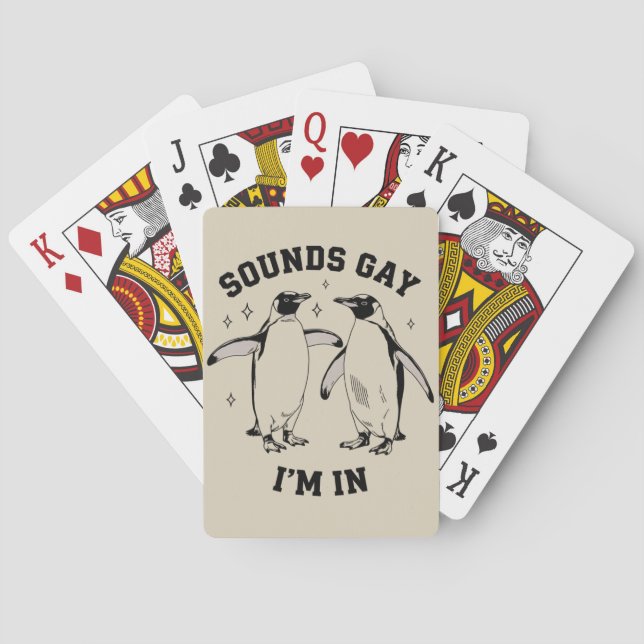 Jeu De Cartes Gay Penguin Sounds Gay I'm In Vintage Queer Lgbtq (dos)