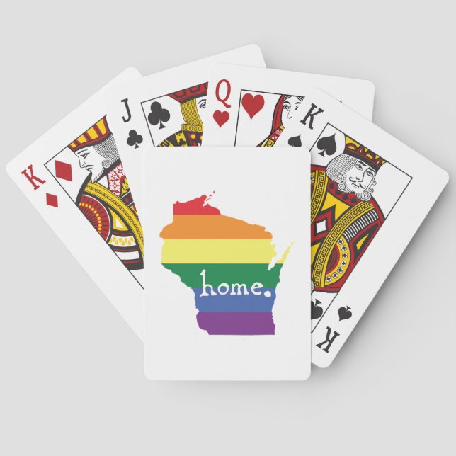 Jeu De Cartes Gay pride du Wisconsin| Carte de la maison (dos)