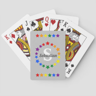 Jeu De Cartes Gay pride LGBT contemporain Stars Monogramme & Nom