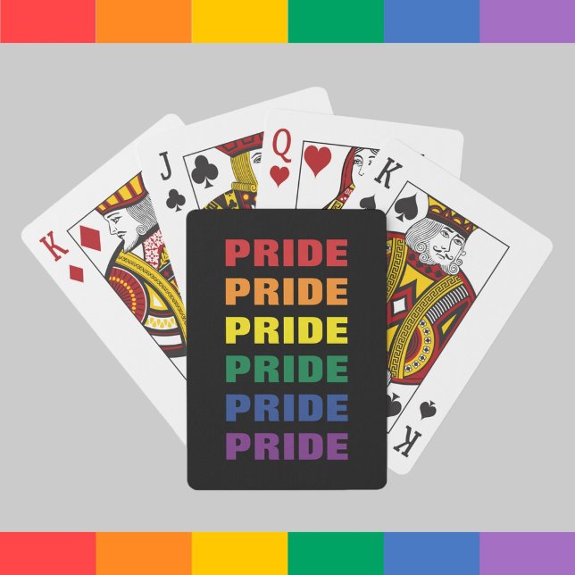 Jeu De Cartes GAY PRIDE LGBTQ personnalisable Texte répété (Créateur téléchargé)