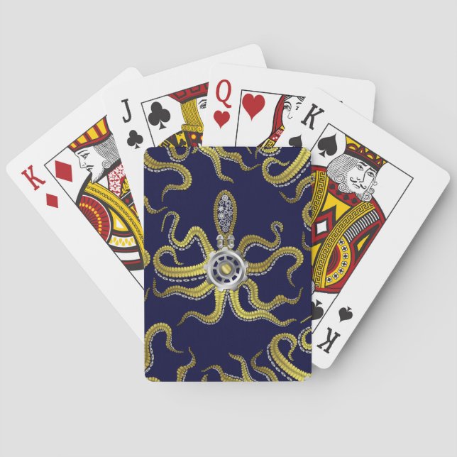 Jeu De Cartes Gears Steampunk Octopus Kraken (dos)