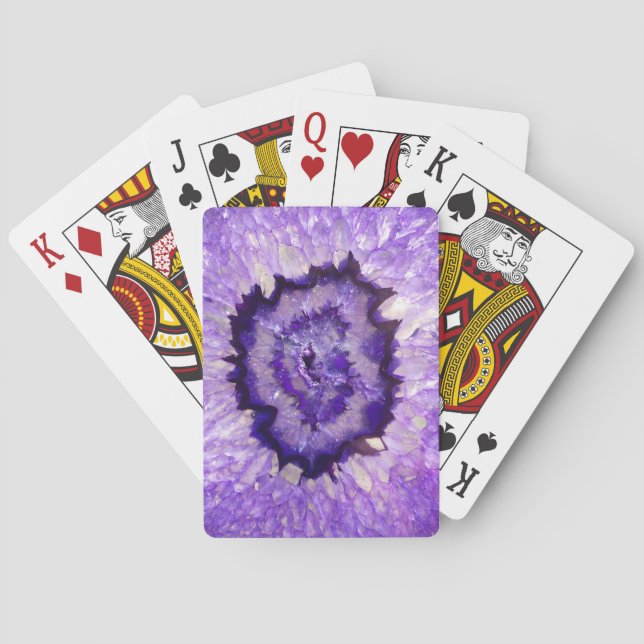 Jeu De Cartes Géode d'agate violet tombé (dos)
