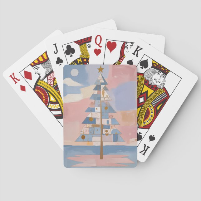 Jeu De Cartes Géométrie de Noël abstraite (dos)
