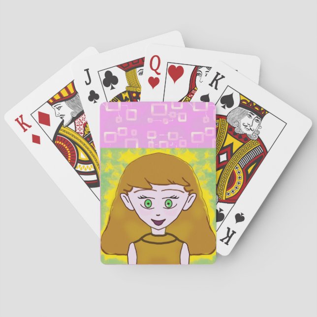 Jeu De Cartes Géométrique rose joli (dos)