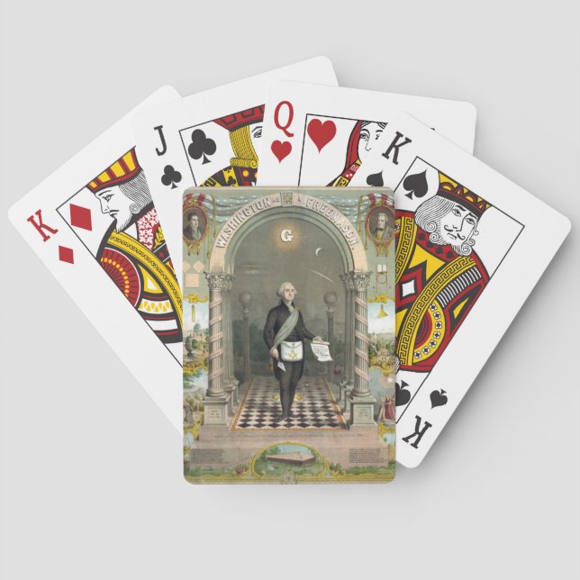 Jeu De Cartes George Washington comme un franc-maçon (dos)