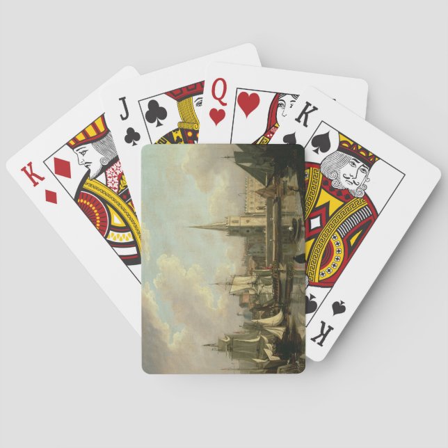 Jeu De Cartes George's Dock Basin, Liverpool, 1797 (huile sur ca (dos)