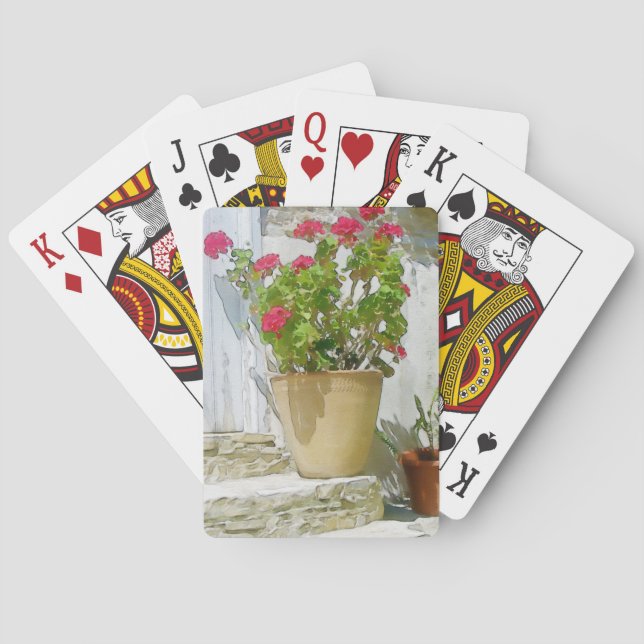 Jeu De Cartes Géranium de couleur rouge (dos)