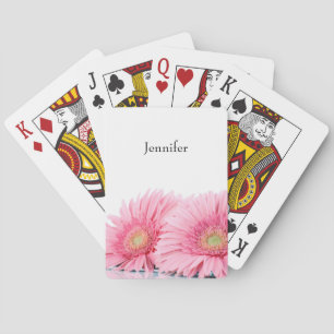 Jeu De Cartes Gerbera Rose Daisies Élégante Photographie