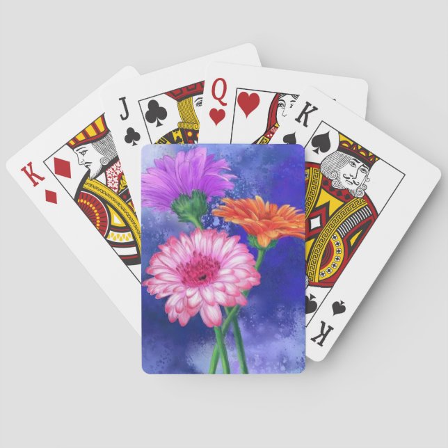 Jeu De Cartes Gerberas Jouer aux cartes Belles Fleurs (dos)