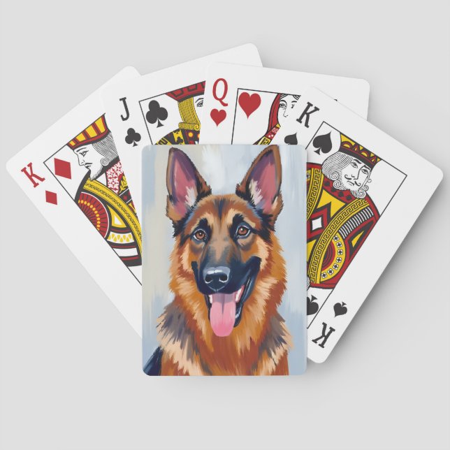 Jeu De Cartes German Shepherd | Dog Watercolor Pet (dos)