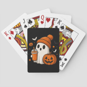 Jeu De Cartes Ghost d'Halloween mignonne avec Citrouille et boir