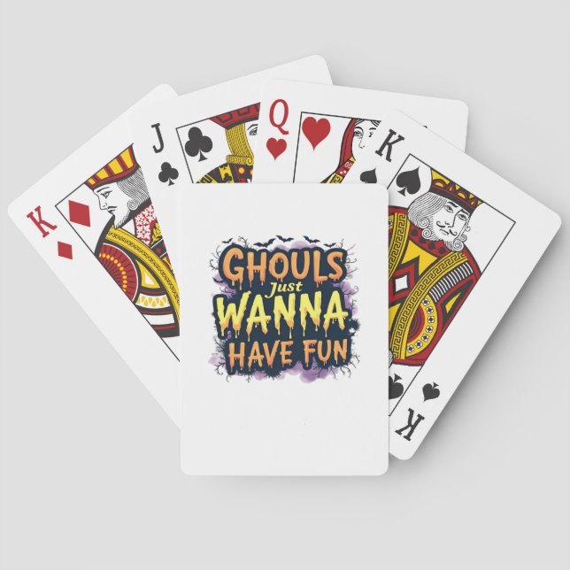 Jeu De Cartes Ghouls veut juste s'amuser - Halloween design (dos)
