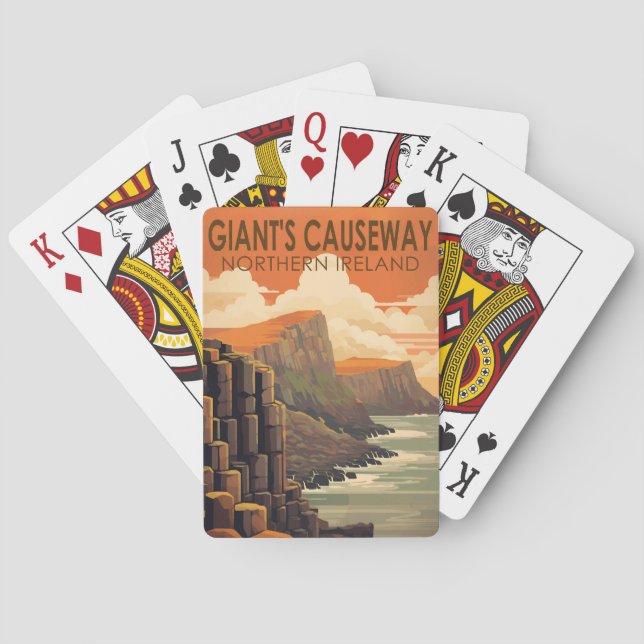 Jeu De Cartes Giants Causeway Irlande du Nord Voyage Vintage (dos)