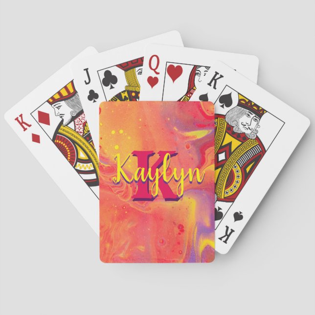 Jeu De Cartes Gibier Red Purple Acrylic Flow Art (dos)