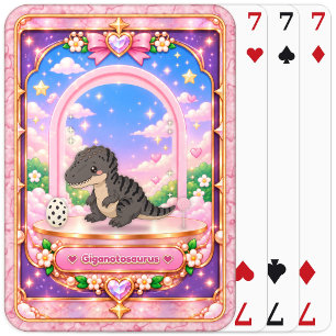 Jeu De Cartes Giganotosaurus Dinosaure, Art Kawaii