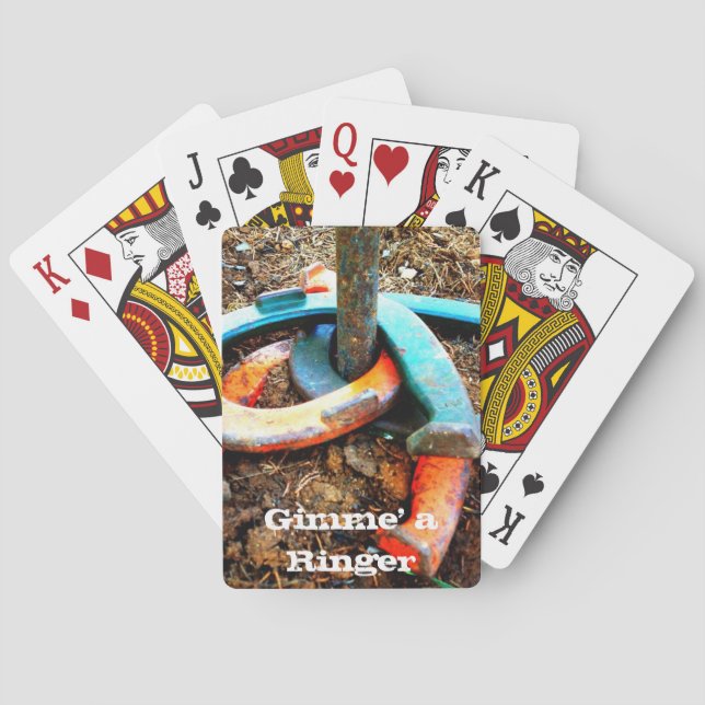 Jeu De Cartes Gimme' a Ringer Horseshoe Pitching Cadeaux (dos)