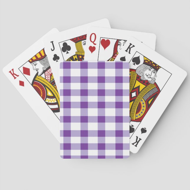 Jeu De Cartes Gingham violet (dos)