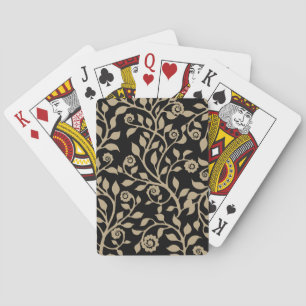 Jeu De Cartes Gipsy Flèche Élégante Motif Floral Noir Beige