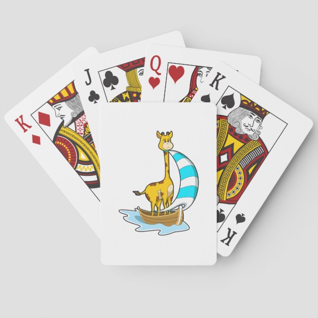 Jeu De Cartes Girafe avec voilier (dos)