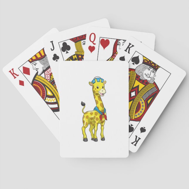 Jeu De Cartes Girafe en voile avec casquette de voile (dos)