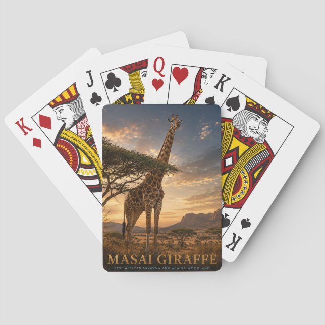 Jeu De Cartes Girafe Maasaï Savane ANIMALS Poker (dos)