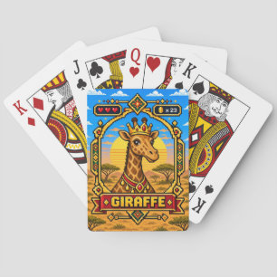 Jeu De Cartes Girafe Rétro Pixel Art 8-Bit
