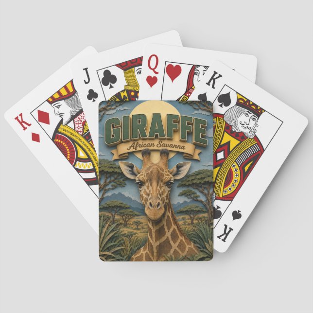 Jeu De Cartes Girafe Savane Africaine POPCUT (dos)