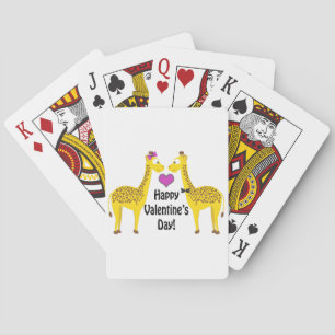 Jeu De Cartes Girafes de heureuse Sainte-Valentin