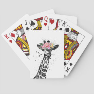 Jeu De Cartes Giraffe Amoureux Giraffe Et Fleur