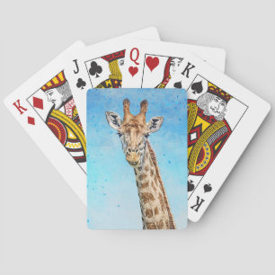 Jeu De Cartes Giraffe curieuse avec Ciel de Confetti Bleu