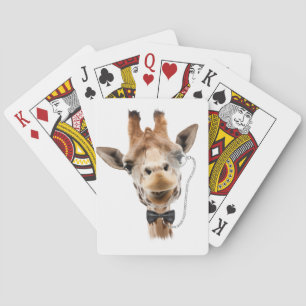 Jeu De Cartes Giraffe drôle avec Bowtie et Monocle