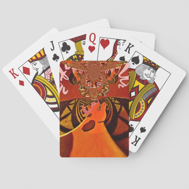 Jeu De Cartes Giraffe drôle : Un charme africain kaléidoscopique (dos)